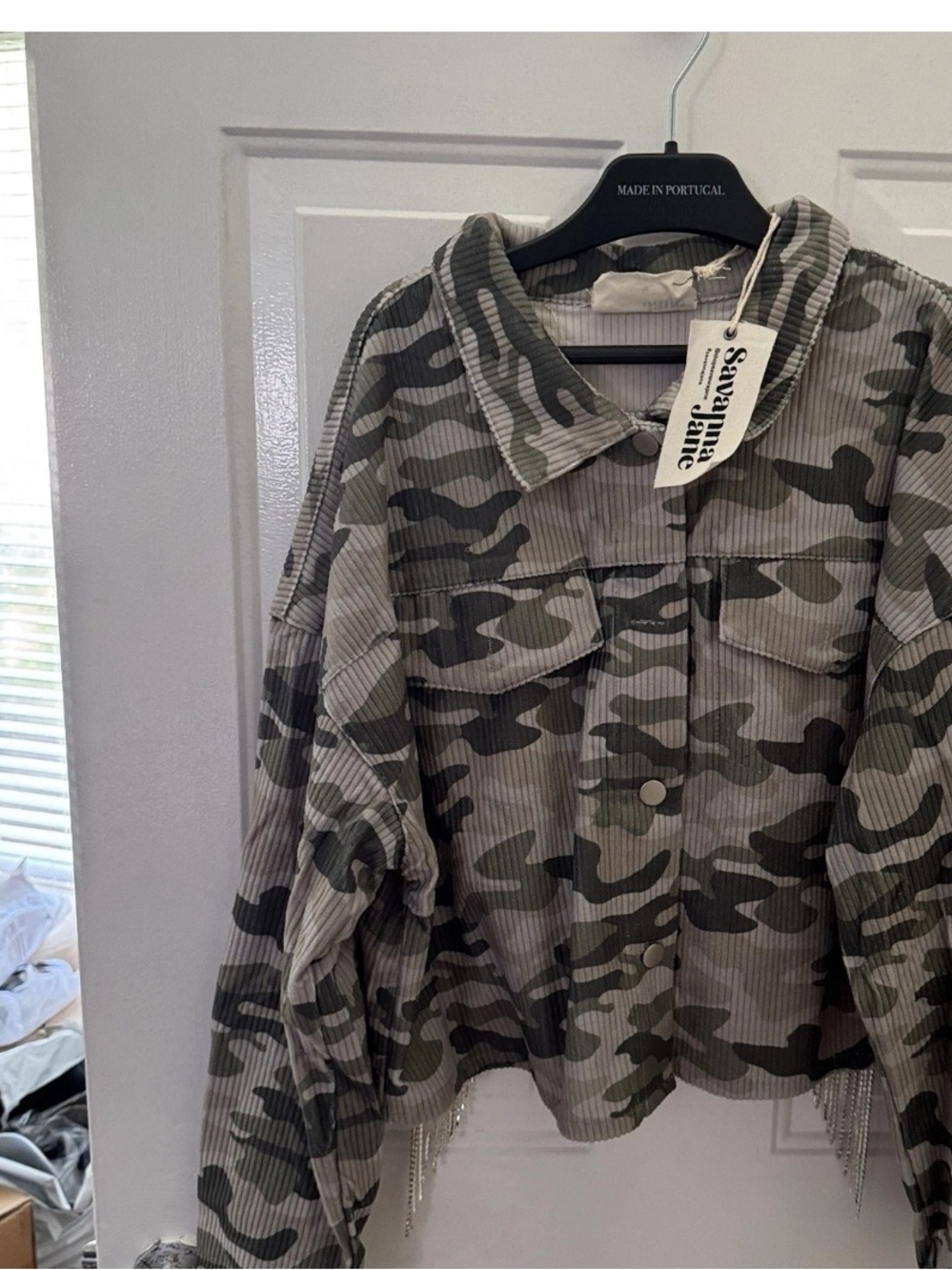 Women's Olive Green Camo rhinestone  Jacket